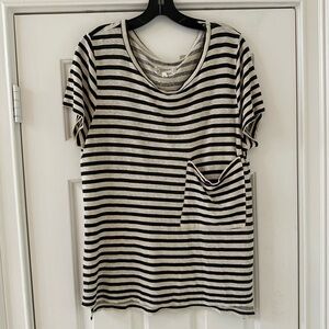 Current/Elliot Striped Oversized Tee Shirt